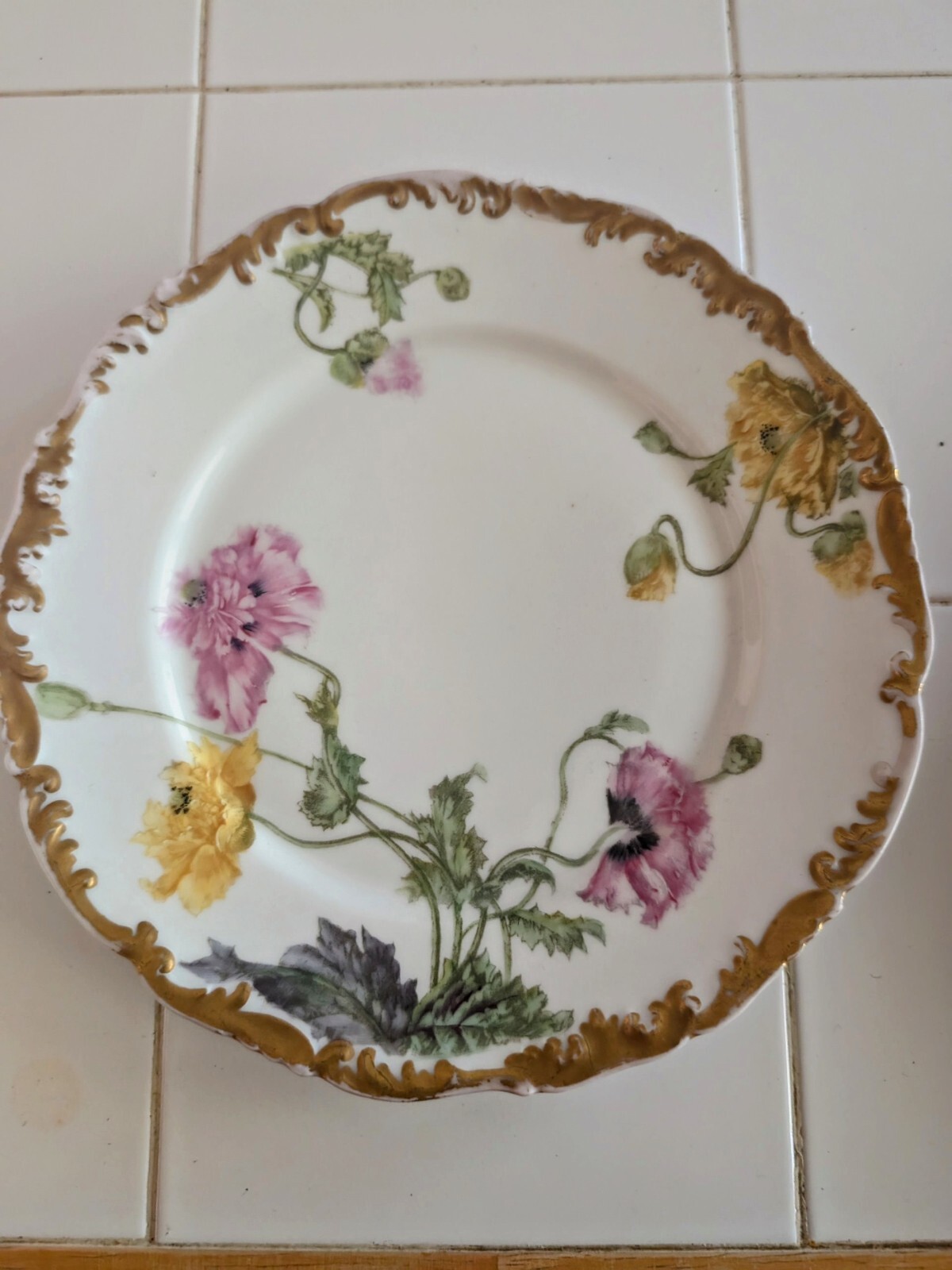 Stunning Tressemann and Vogt Limoges Hand-Painted Serving Plate Circa 1900.