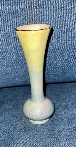 Royal Winton Grimwades Iridescent Luster Bud Vase in Yellow & Blue
