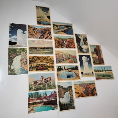 #ad 18 Vintage Uncirculated Postcards of Yellowstone National Park Cat#PC 209 $21.60