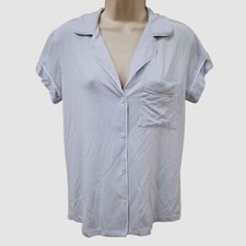 Eberjey Women's Blue Gisele Microfiber Stretch Sleepwear Pajama Top Size S