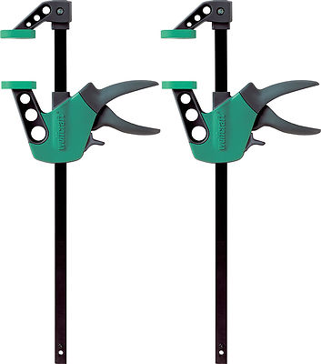 2 x Wolfcraft Einhandzwinge  Easy multifix  Automatik Einhand Zwinge 40 - 110 mm