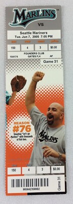 MLB 2005 06/07 Seattle Mariners at Florida Marlins Full Ticket-Hasegawa WP