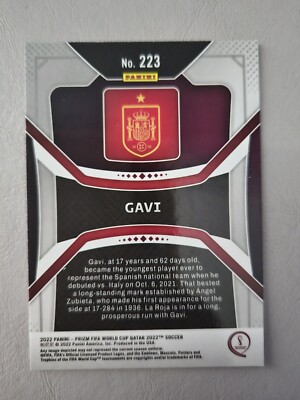 2022 Panini Prizm World Cup Qatar #223 Gavi Rookie Spain RC | eBay