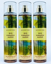 3 Bath  Body Works RIO PINEAPPLE MANGO Fine Fragrance Mist Body Spray 8 oz