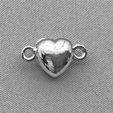 Magnetic Heart Clasps 10x18mm Antique Silver Plated Alloy Q6 Per Pkg