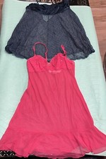 2 Victoria  s Secret Pink Blue Babydoll Nightie Strappy Camisole Sz XS Lingerie