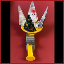 Vtg Tin Litho Push Spinner Christmas Tree Santa Retro Spinning Toy Japan Works