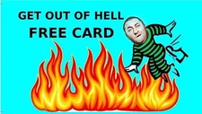 Novelty Gag Gift Get Out of HELL Free Cards Crazy Giggles Laughs Bizarre WoW LOL