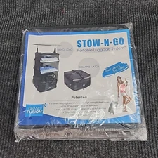 GRAND FUSION Stow-N-Go Portable 3-Tiered Hanging Luggage and Travel Organizer