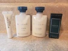Lot of Travel Size Bulgari Aqua for Men Eau de Toilette, After Shave, Emulsion