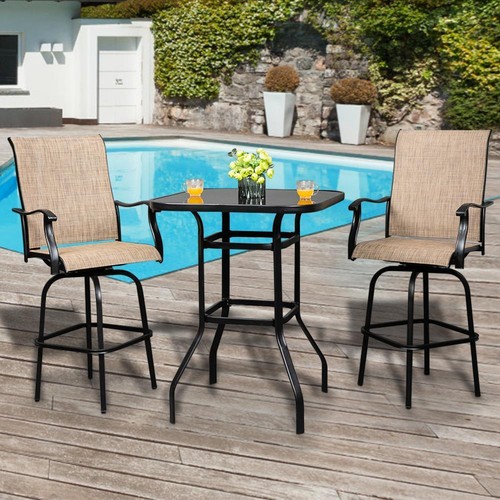 Weather Resistant Kitchen Dinning Table Patio Outdoor Bar High Bistro Breakfast - Picture 5 of 12