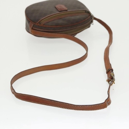 CELINE Macadam Canvas Shoulder Bag PVC Leather Brown Gold Auth bs19763 - Picture 7 of 24