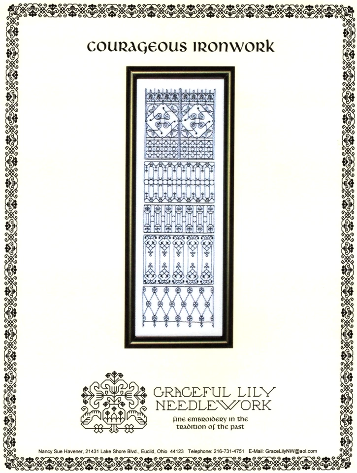 COURAGEOUS IRONWORK  Embroidery Pattern by Graceful Lily Needlework - Image 2 of 3