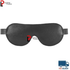 Genuine Leather Eye Mask BDSM, Bondage, Black Leather Padded Adjustable Mask