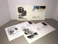 3 Vintage World's Fair First Day of Issue Stamped Envelopes Lot  / 2 TX + 1 TN