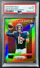 2024 Panini Prizm Deca CALEB WILLIAMS #7/10 Gold Prizm Brilliance Rookie PSA 8