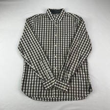 Lacoste Classic Fit Gingham Check Long Sleeve Shirt Grey White Men  s Size 38
