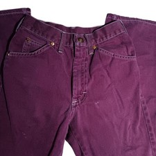 Vintage 1970's Boys Jeans 12 22x26 Royal Purple Soft Denim Bootcut Hippy Mod