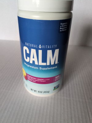 Natural Vitality Calm Magnesium Supplement Powder Drink Mix Raspberry Lemon 16oz