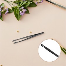 4 Pcs Industrial Tweezers Stamp Handling Black Stainless