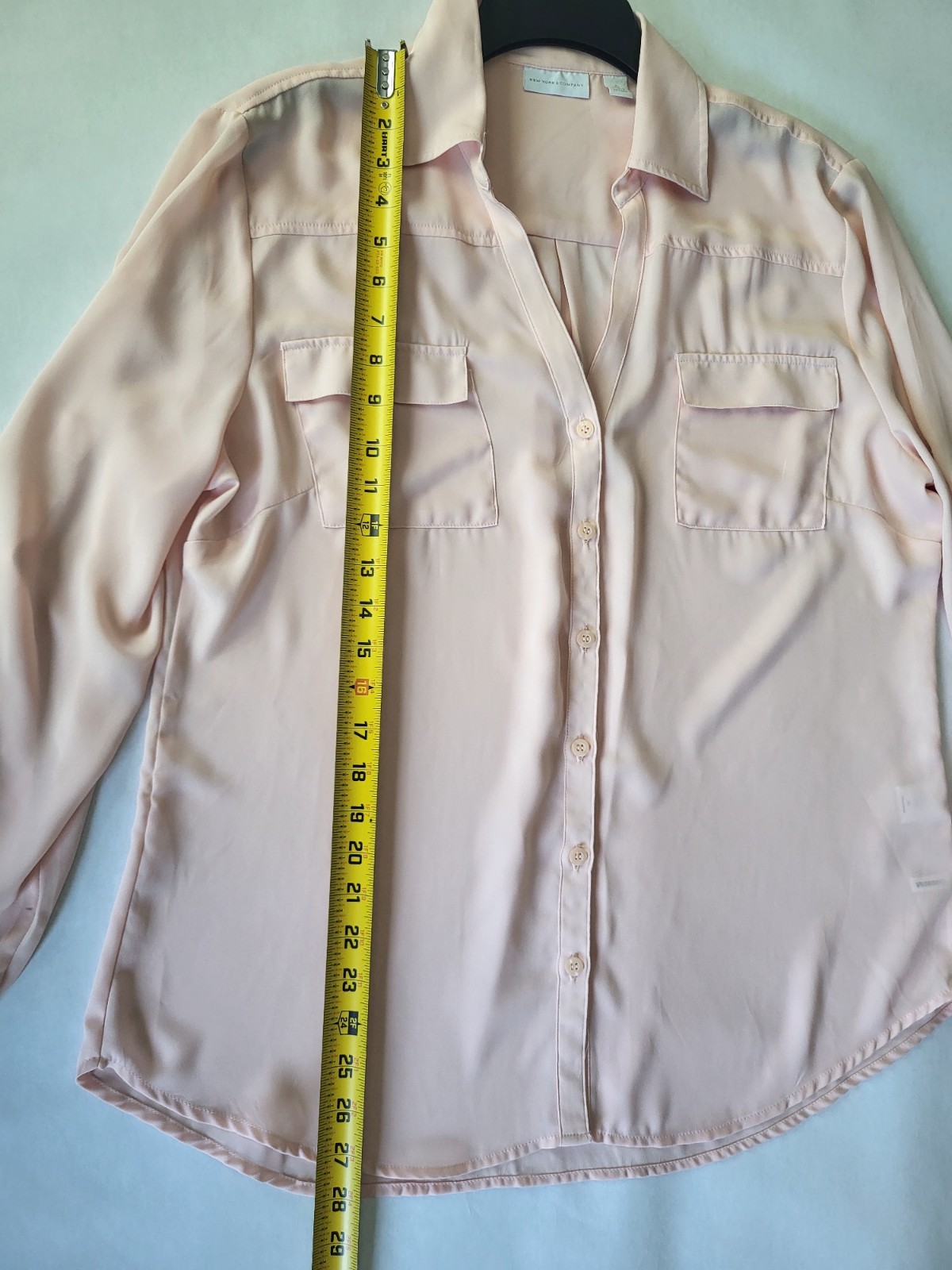 New York And Company Bottom Up Shirt Pink Size XL