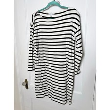 Ann Taylor Weekend Black White Striped Coasta...