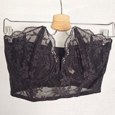 Victoria's Secret Dream Angels Longline Bra Black Lace Strapless Corset Top 36DD