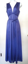 Vtg 70s Vanity Fair Goddess Silky Nylon Sleeveless Empire Maxi Night Gown Sz 34