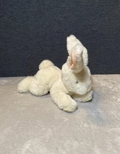 Russ Bunny Plush Bumpkins Off White Rabbit Pink Bow Laying 10" Vintage Toy Lovey