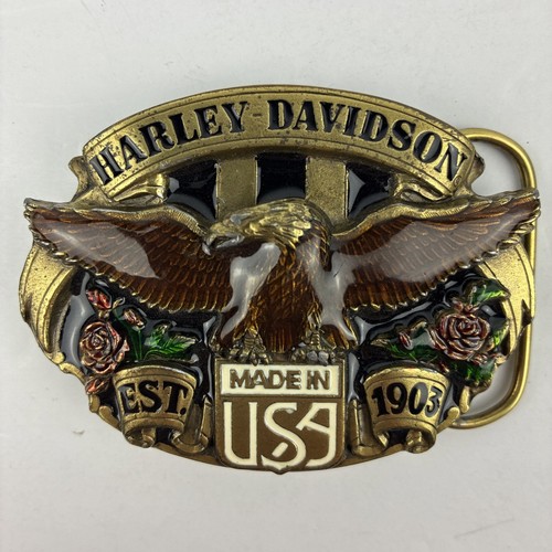 1989 Harley Davidson Harmony Design, Eagle USA Belt Buckle Siskiyou - Picture 3 of 8