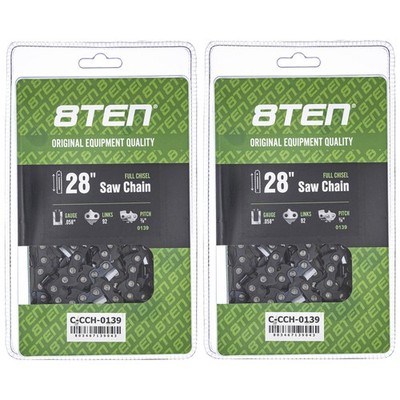 Full Chisel Chainsaw Chain 28 Inch .058 3/8 92DL for McCulloch ProMac 800 2 Pack