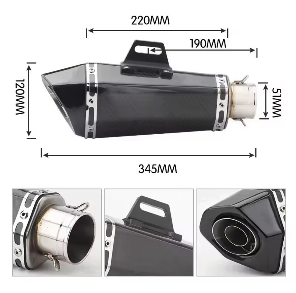 Yoshimura Auspuff Yamaha R3 Z400 Z900 MT07 MT09 Ninja 650 Z750 Z800 MT03 R6 51mm - Bild 4 von 4