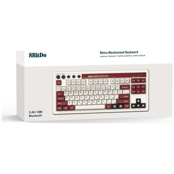 Fami Edition Retro Mechanical Keyboard Bluetooth 2.4G Wireless