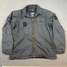 Adidas Safety Jacket Mens Large Black Full Zip Padded Workwear Utility Pockets