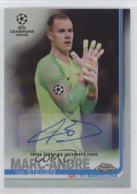 2018 Topps Chrome UEFA Champions League Refractor Marc-Andre ter Stegen Auto 6ed