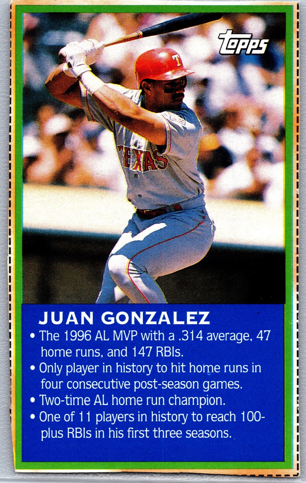 1997 Wheaties Cereal All-Stars #NNO Juan Gonzalez