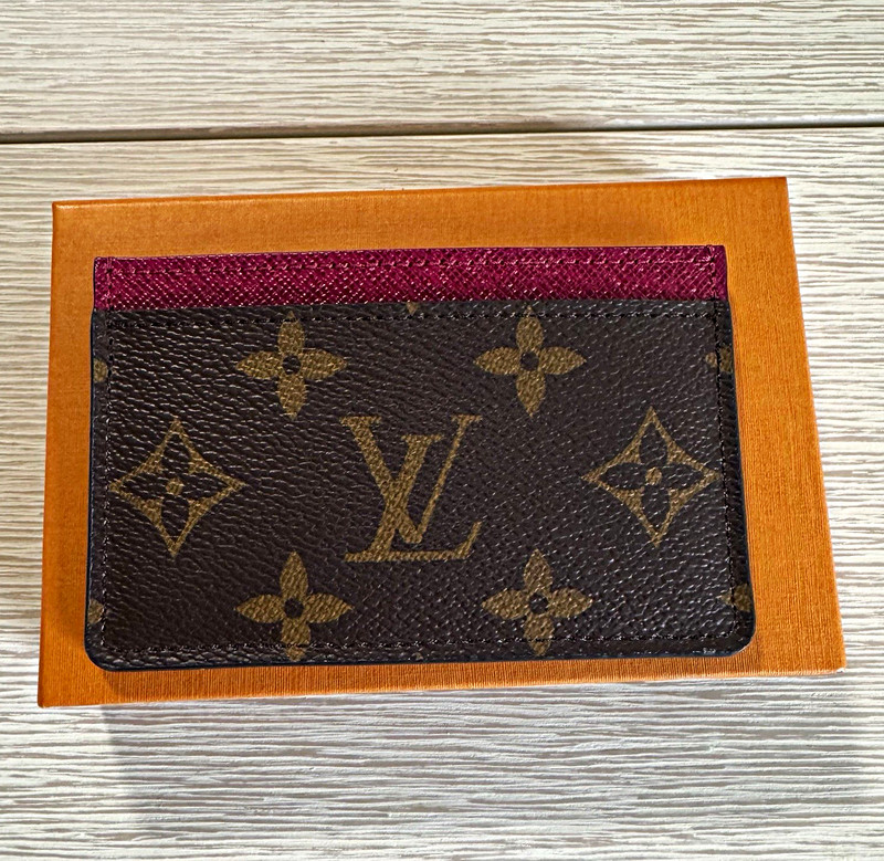 Louis Vuitton Monogram Card ID/Document Holder Brown Burgundy M60703