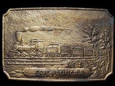 JB17151 GREAT VINTAGE 1970s ERIE PACIFIC RAILROAD BRASSTONE TRAIN BUCKLE