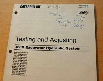 CATERPILLAR 320D Crawler Excavator Hydraulic Systems Test Adjust Manual repair