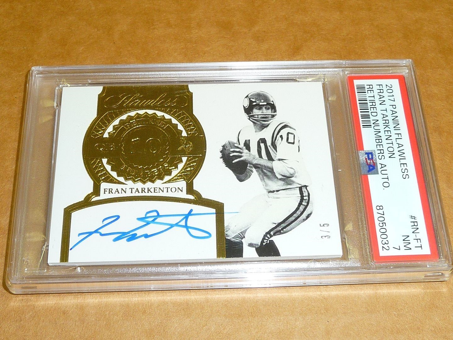 2017 Panini Flawless FRAN TARKENTON AUTOGRAPH/AUTO RETIRED VIKINGS 3/5 PSA 7