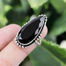 Black Onyx Ring 925 Sterling Silver Ring Handmade Gemstone Ring Women's Rings