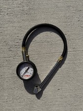 Accu-gage Low Pressure Tire Gauge Brass W Flex Hose Psi Tester Accu-gage Low Pressure Tire Gauge Brass W Flex Hose Psi Tester