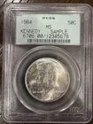 1964 Kennedy Half Dollar PCGS Sample Slab – 90% Silver – Rare Collector Holder