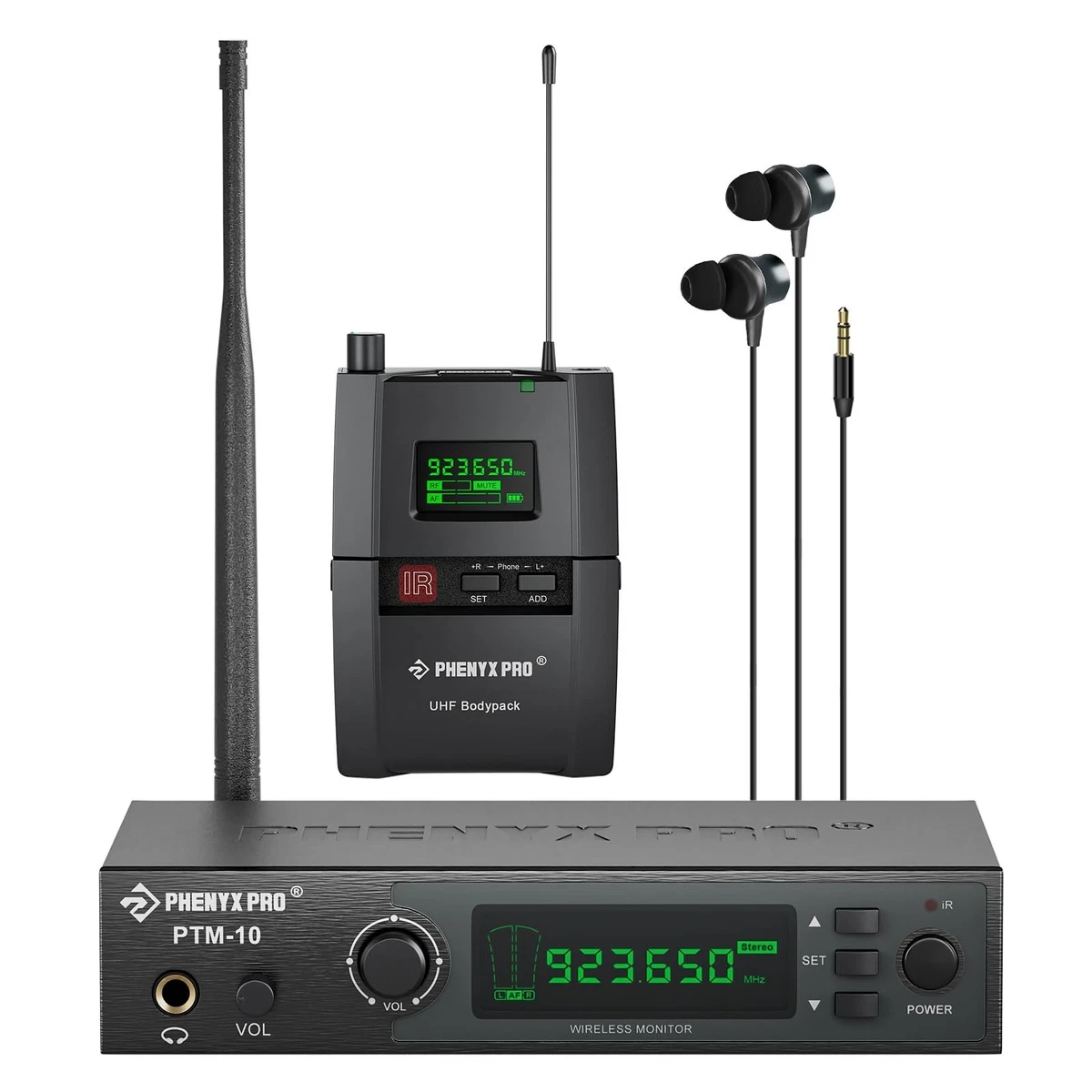 Phenyx Pro Sistema de micrófono inalámbrico digital doble, con 2
