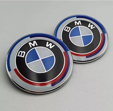 Bmw 50th Anniversary Front Hood Rear Trunk 82mm 82mm Badge Emblem 2pcs Set Bmw 50th Anniversary Front Hood Rear Trunk 82mm 82mm Badge Emblem 2pcs Set