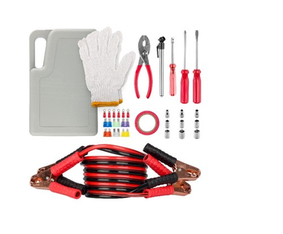 #ad Roadside Emergency Car Kit 30piece Road Trip Essentials Tool Set With Jumper Cab $25.11