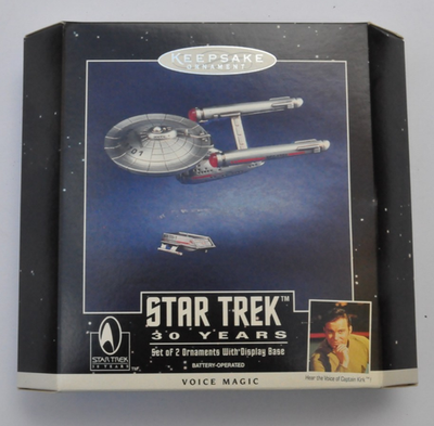 Star Trek 30 Years Voice Magic Ornament Set Vintage Hallmark