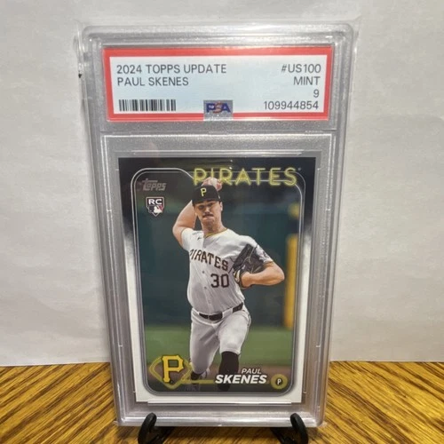Topps 2024 Update Series Paul Skenes #US100 Rookie PSA 9 White Uniform Pirates