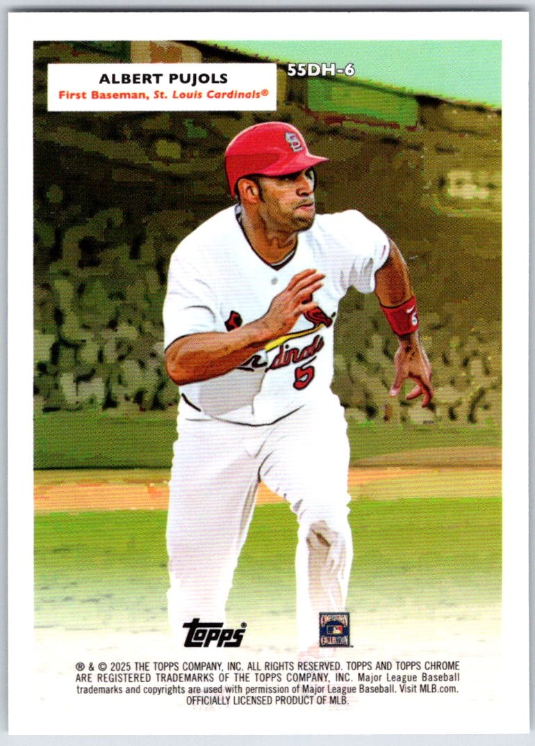 2025 Topps Chrome Platinum #55DH-6 Albert Pujols / Stan Musial
