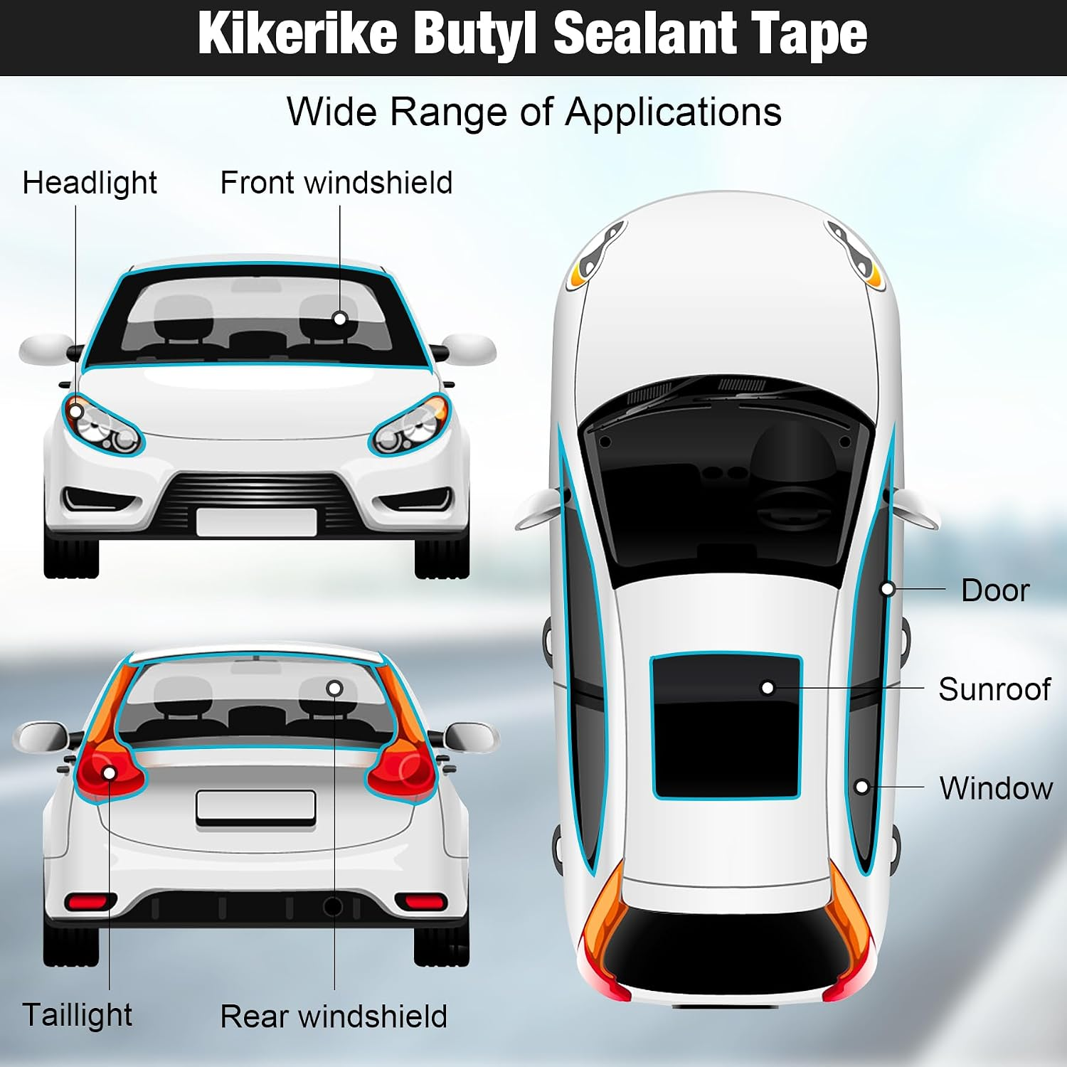 Butyl Rubber Sealant Tape for Automotive Windshield, Doors, Windows ...